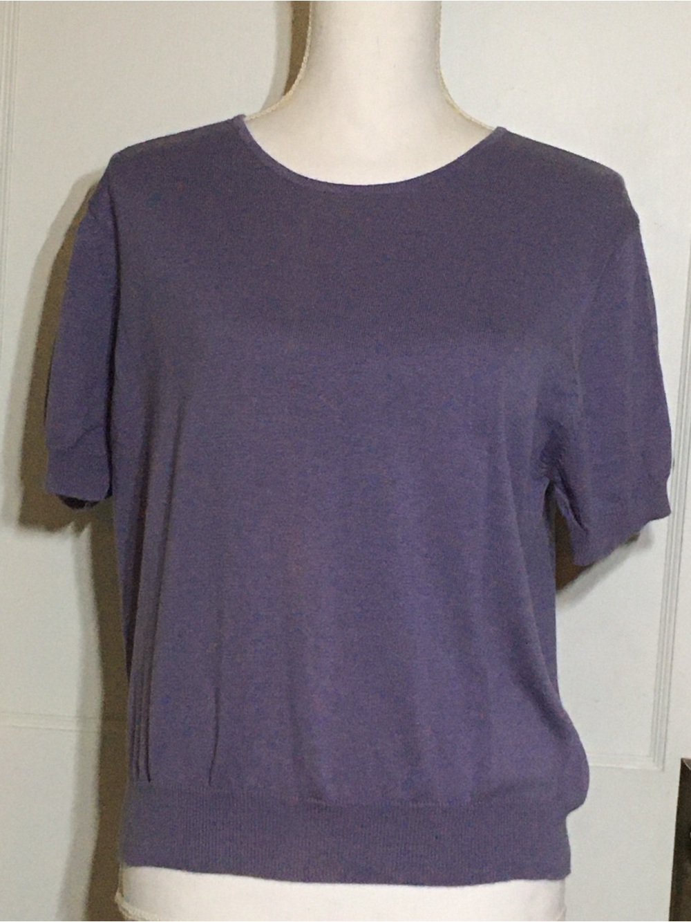 GAP Lavender Crewneck Short-Sleeve Cotton Knit Top